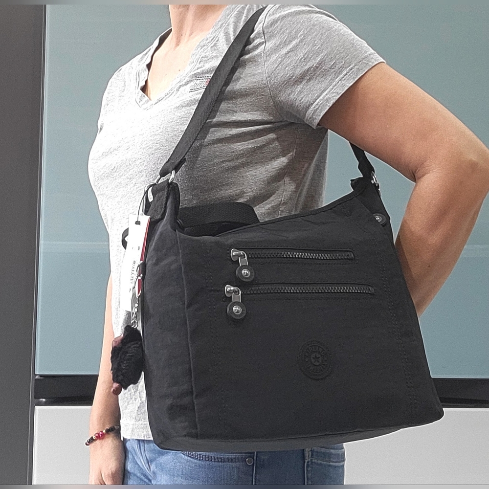 KIPLING BAG BLACK CROSSBODY & SHOULDER NEW MEDIUM PURSE BELAMMIE - Picture 5 of 17